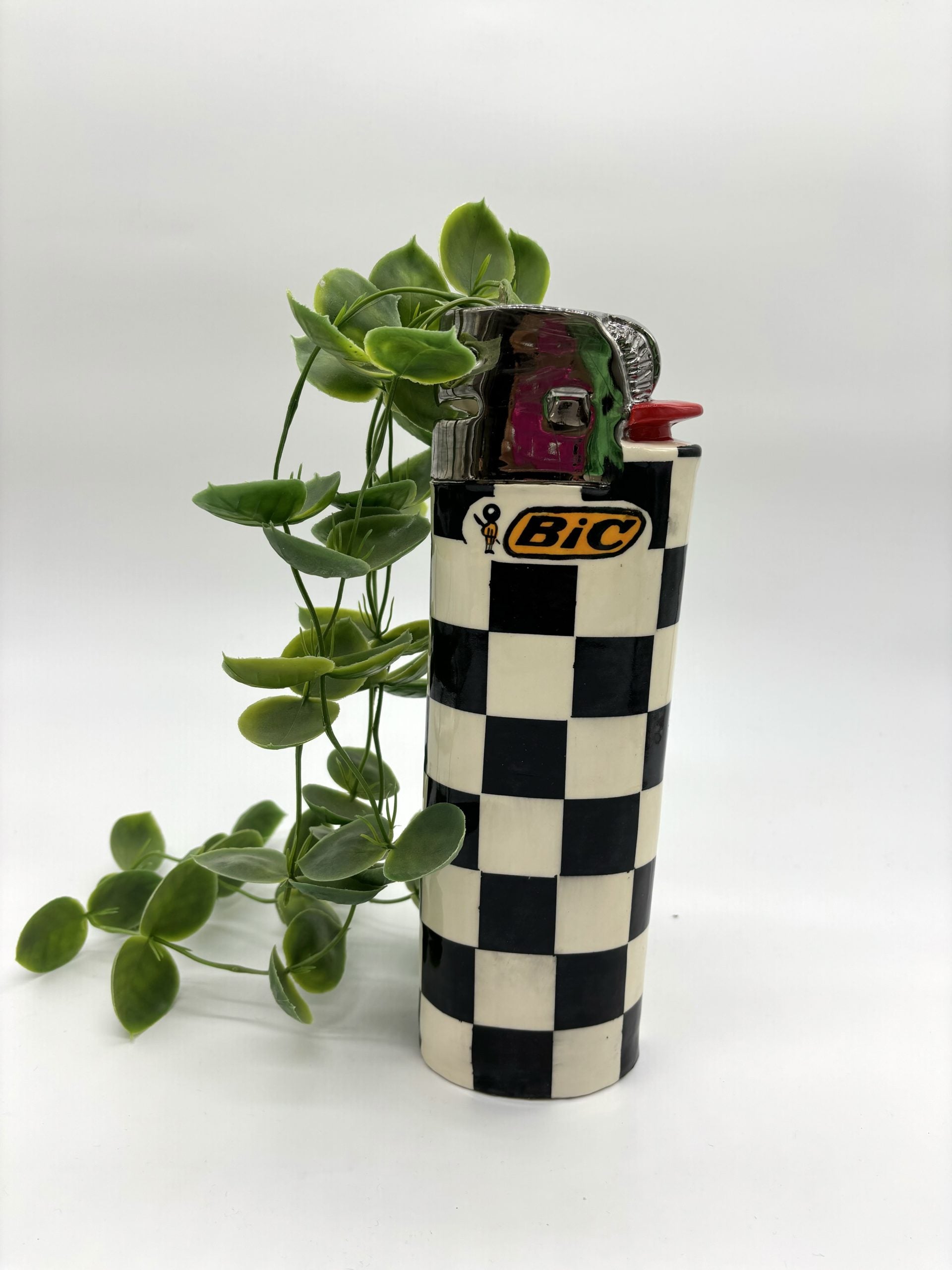 Checkered Lighter Vase *