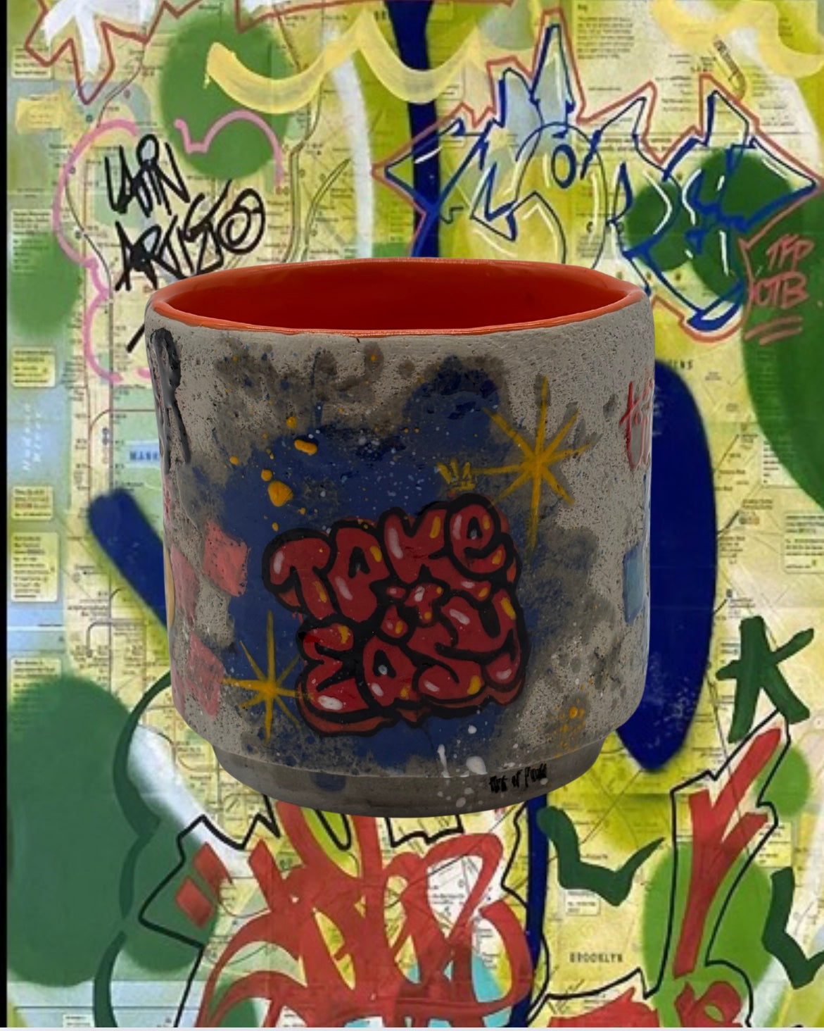 Large Graffiti Cup Orange
