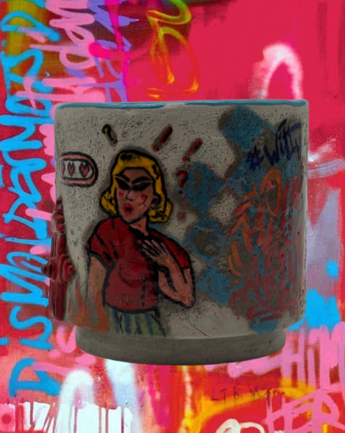 Large Graffiti  Cup Blue