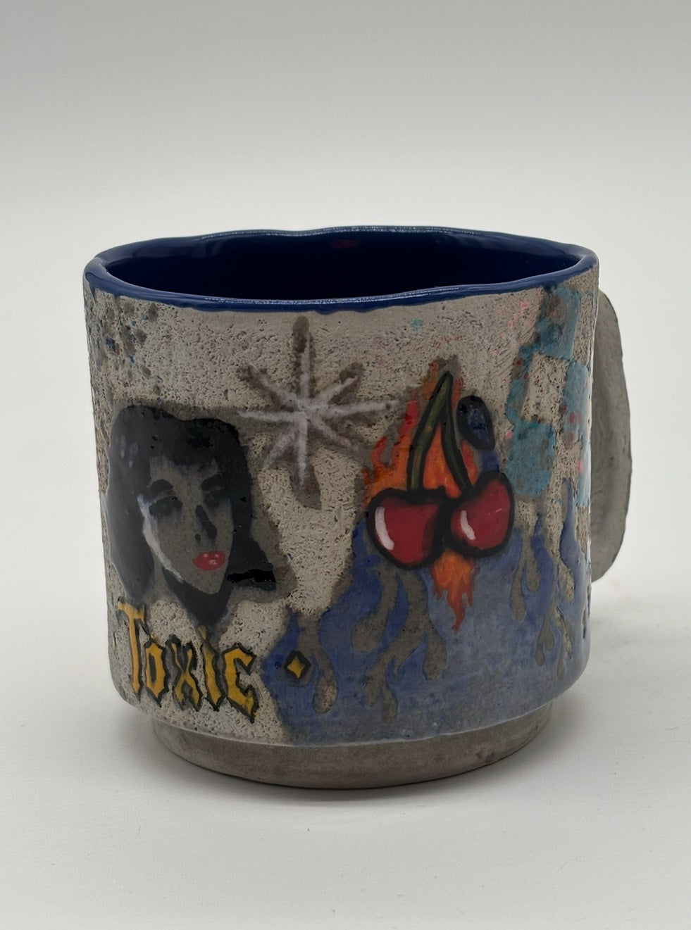 Large Graffiti Mug Deep Blue