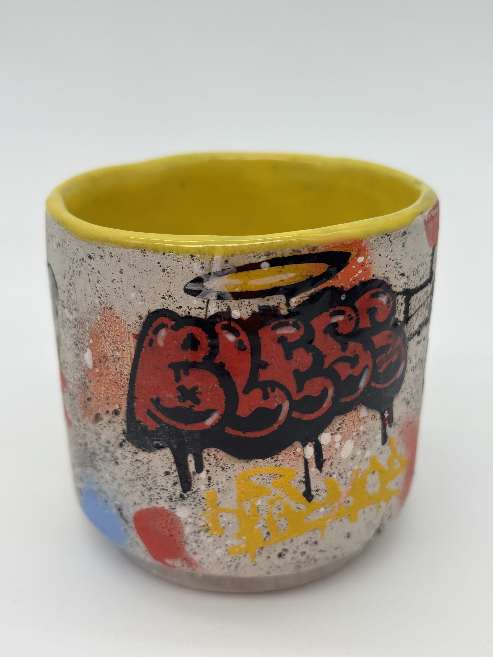 Large Yellow Graffiti Mug