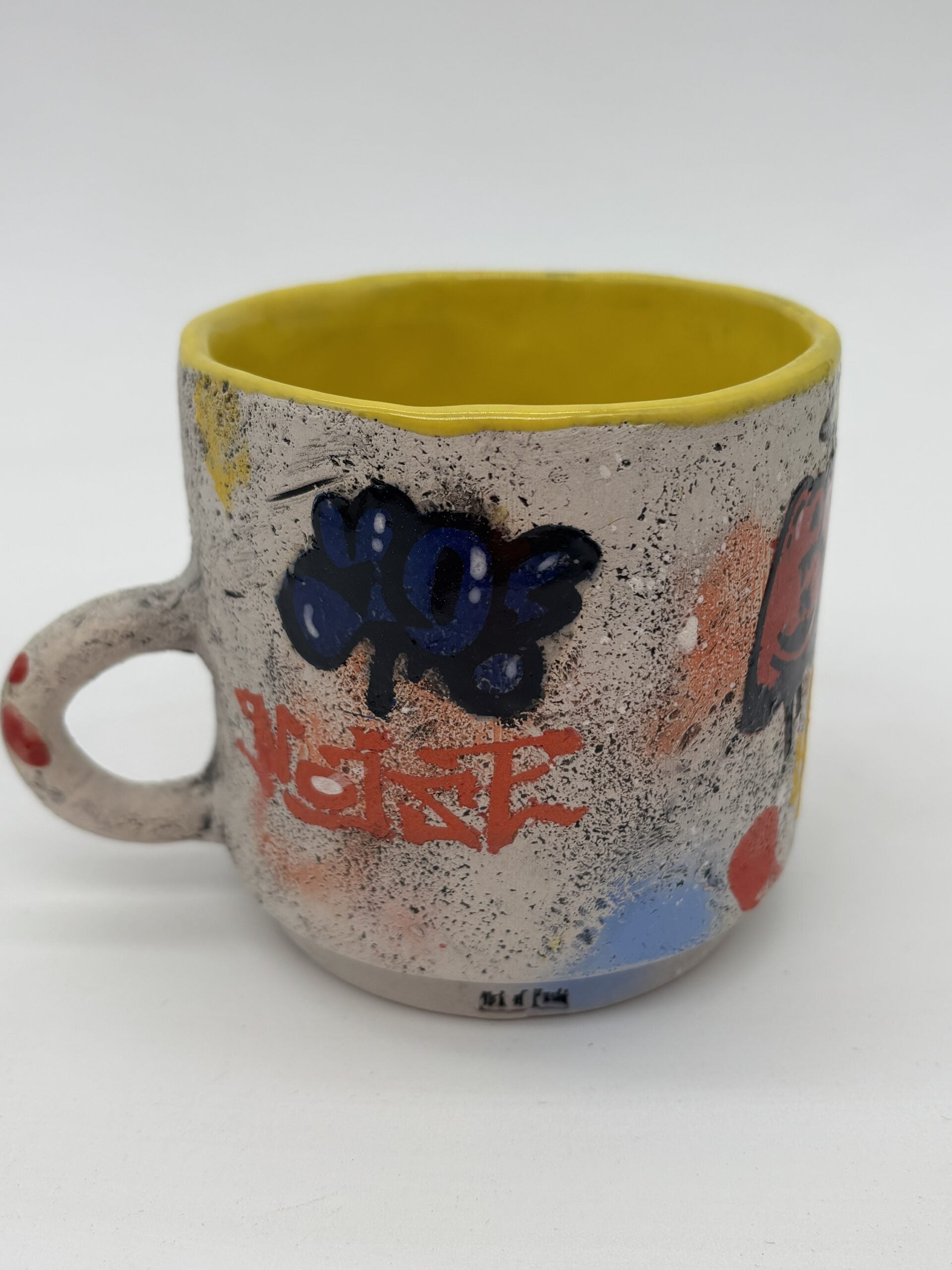 Large Yellow Graffiti Mug